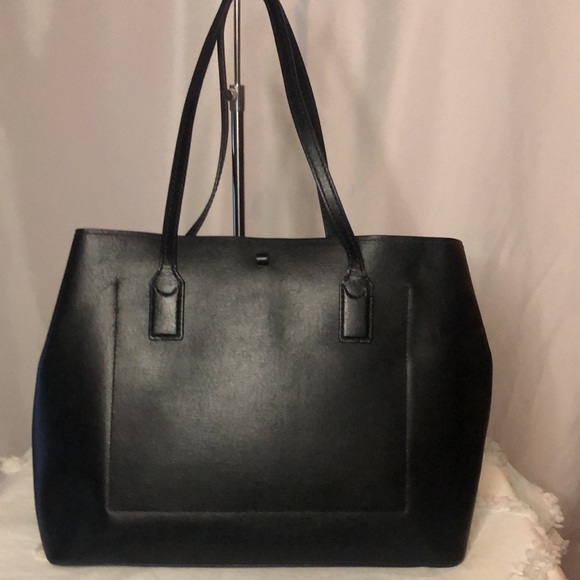KATE SPADE MYA black 100% Cow Leather Reversible black/animal print tote bag. - Picture 5 of 16